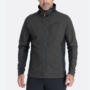 Rab Capacitor Hoody Full Zip Jacket Graphene Gray Midweight Fleece Size Medium